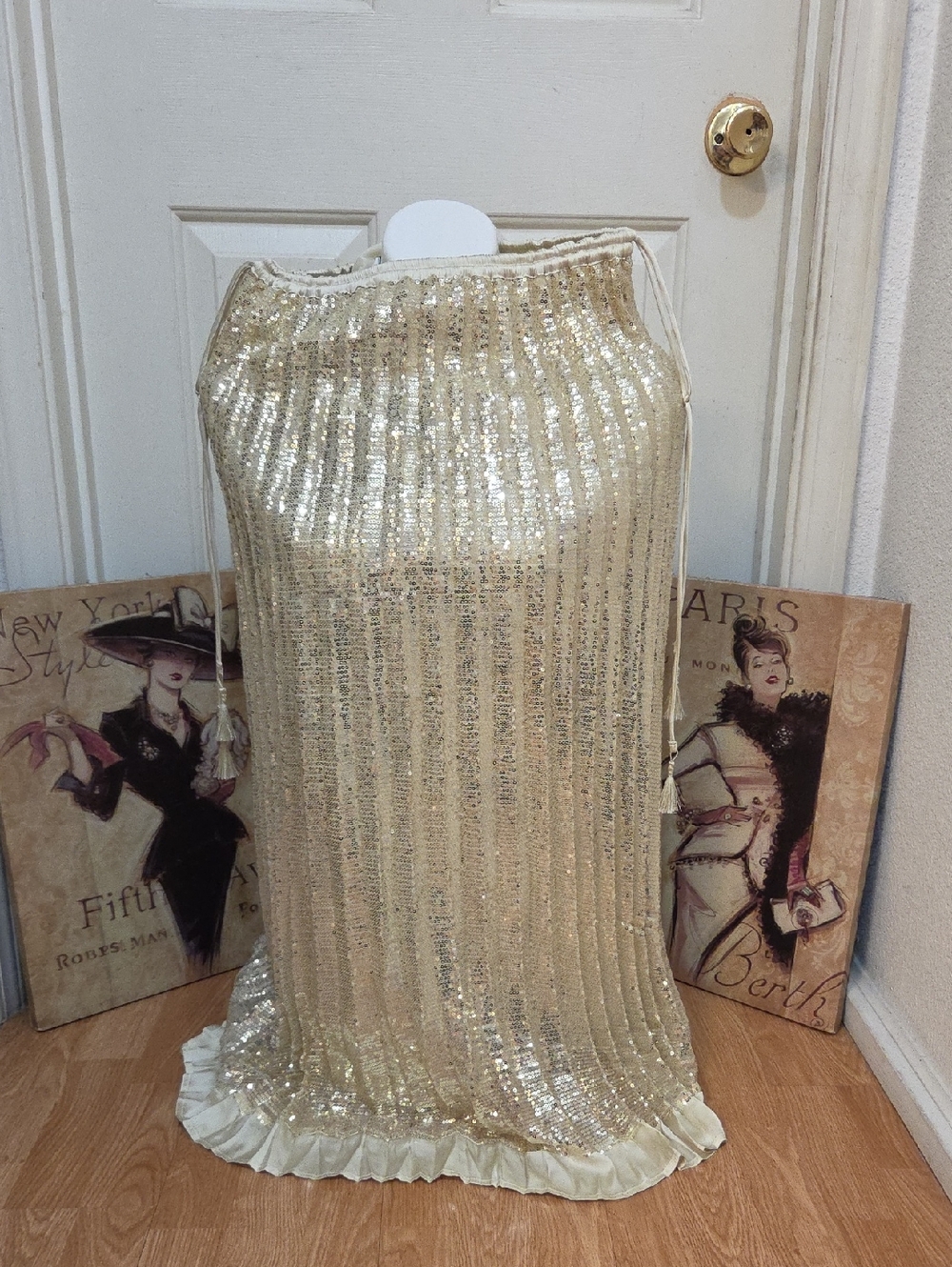 Flannel Gold Sequin Skirt Size 3